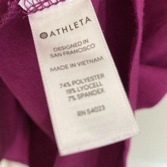ATHLETA WOMENS ESSENCE TWIST LONG SLEEVE TOP IN Exotic Fuchsia Size M - Picture 8 of 12